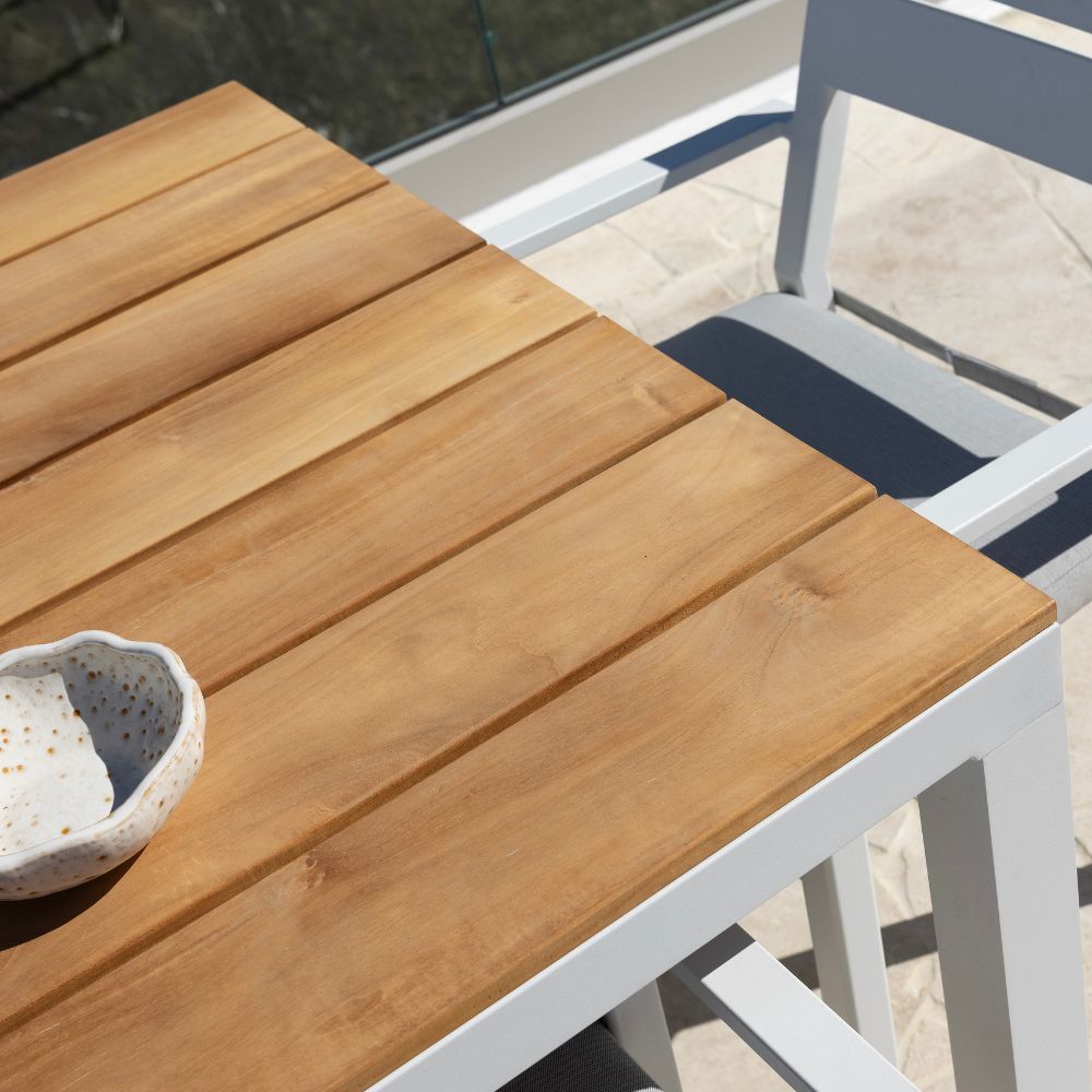 Tuscany 6 Seater Teak & Aluminium Dining Table