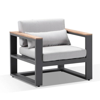 Balmoral Package E Outdoor Aluminium and Teak Lounge Setting with Coffee Table