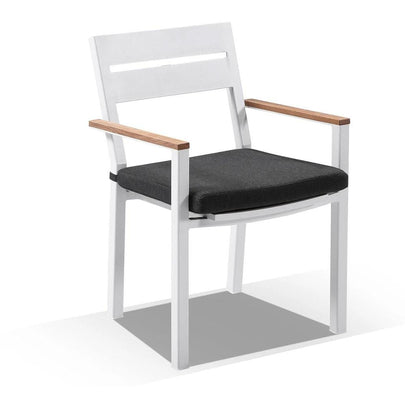 Balmoral 2.5m Teak Top Aluminium Table with 4 Bench Seats and 2 Chairs