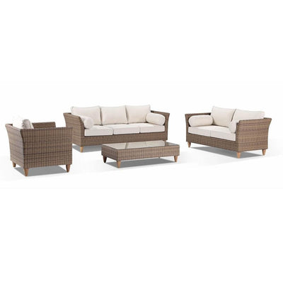 Carolina 3+2+1 Outdoor Wicker Lounge Setting with coffee table