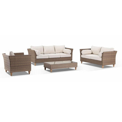 Carolina 3+2+1 Outdoor Wicker Lounge Setting with coffee table