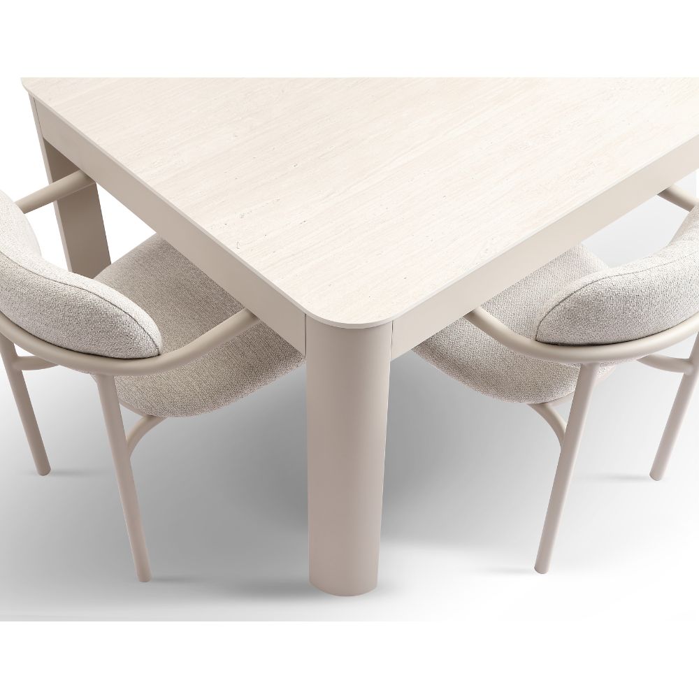 Malibu 2.65m Outdoor Aluminium and Ceramic Dining Table with 10 Aria Chairs