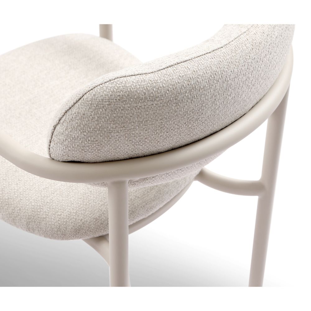Hugo 1.5m Outdoor Round Aluminium and Ceramic Table with 6 Aria Dining Chairs