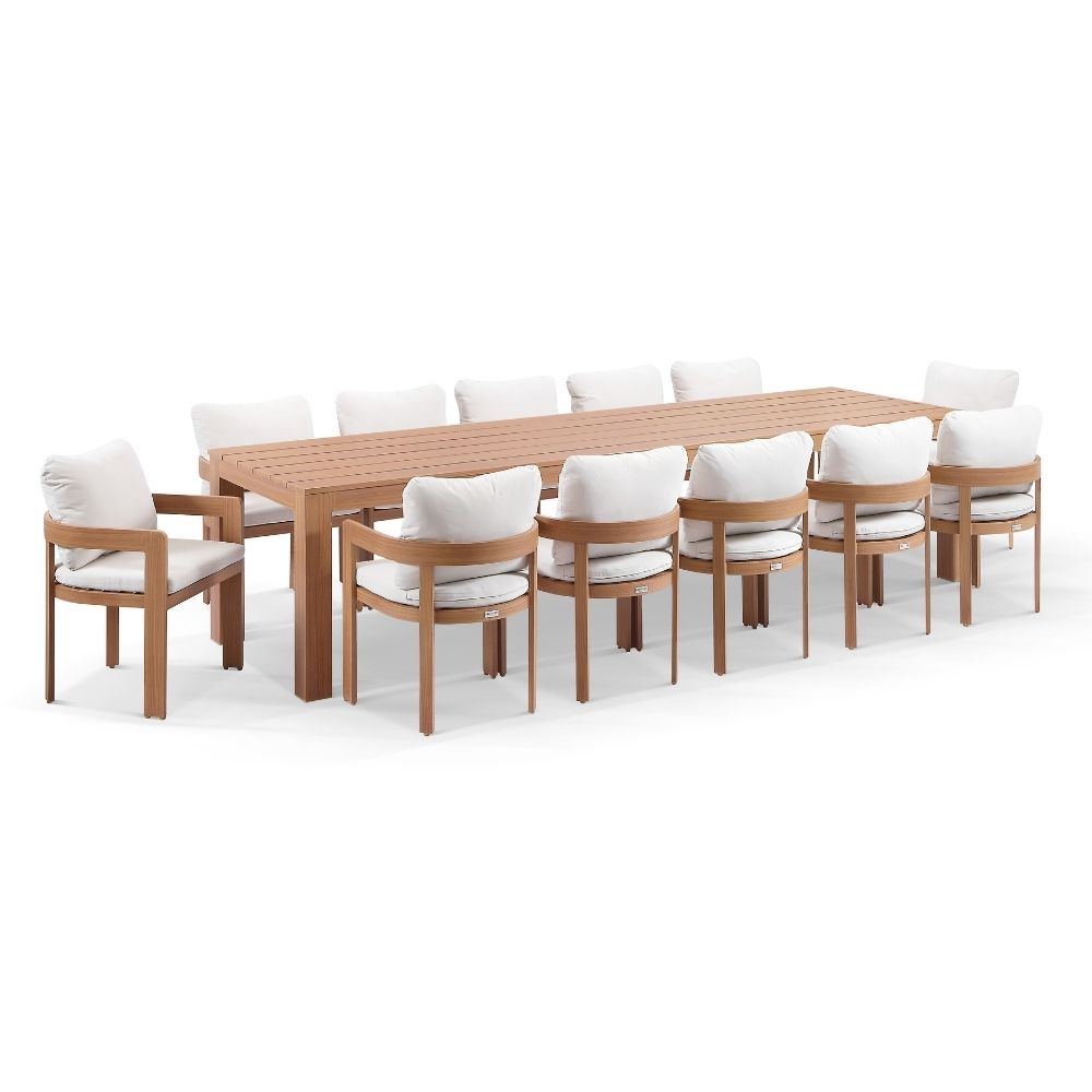 Entertainer 3.2m Outdoor Aluminium Dining Table with 12 Marlo Chairs