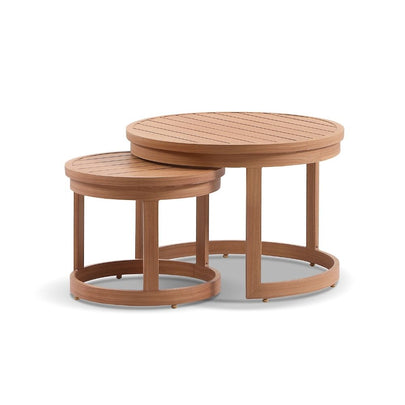 Marlo 3+1+1 Outdoor Aluminium Lounge With Coffee Table set in Cedar Look