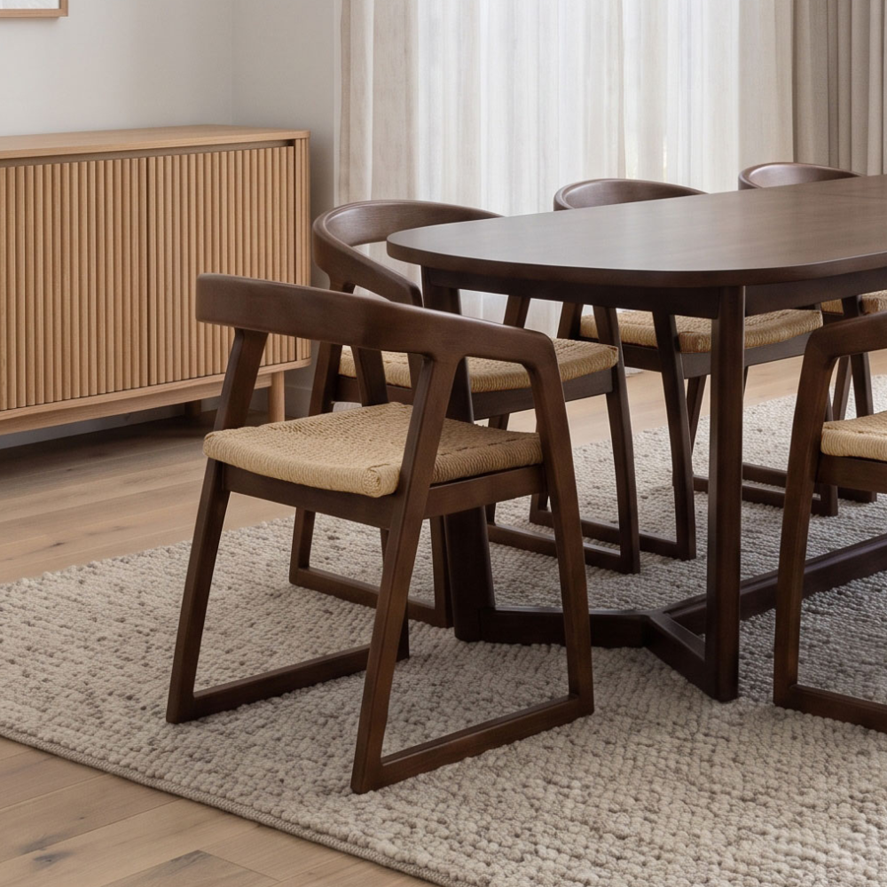 Kingscliff 10 Seater Rectangle Indoor Timber Dining Table and Chairs Setting