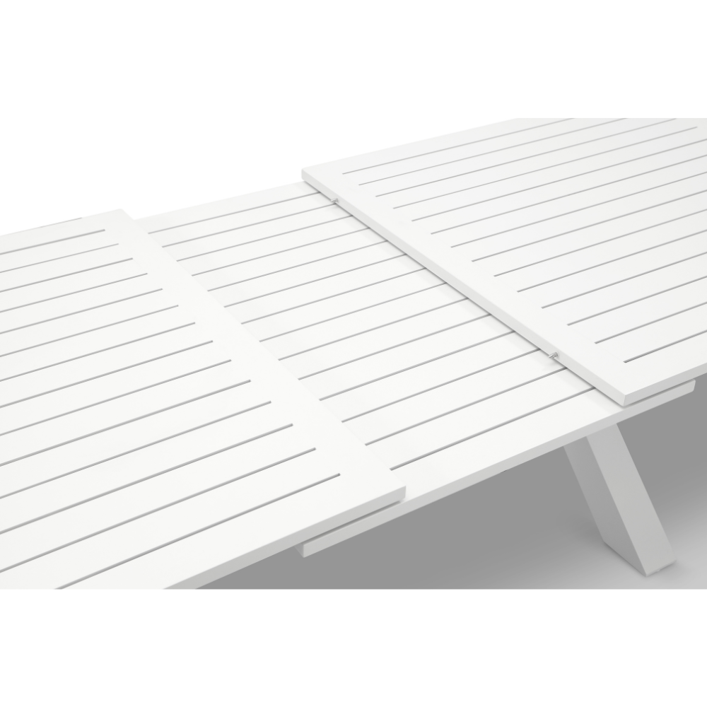 Austin Outdoor 2.2m - 3m Extension Aluminium Table with 12 Santorini Armless Dining Chairs