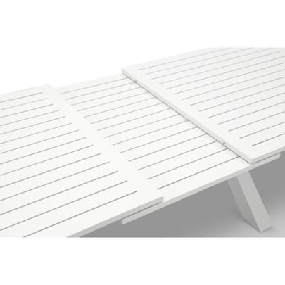 Austin Outdoor 2.2m - 3m Extension Aluminium Table with 12 Santorini Armless Dining Chairs