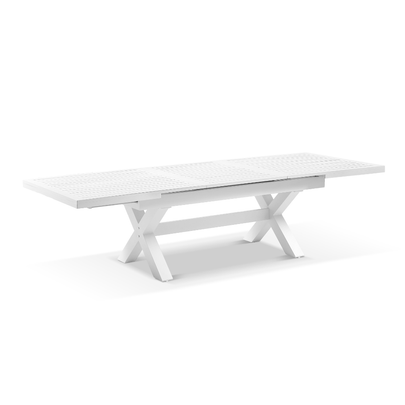 Austin Outdoor 2.2m - 3m Extension Aluminium Table with 12 Santorini Armless Dining Chairs