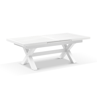 Austin Outdoor 2.2m - 3m Extension Aluminium Table with 12 Santorini Armless Dining Chairs