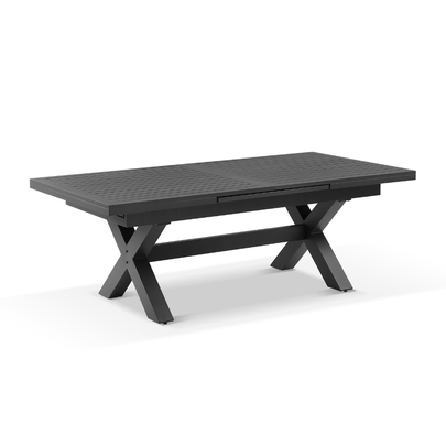 Austin Outdoor 2.2m - 3m Extension Aluminium Table with 10 Hugo Rope Dining Chairs