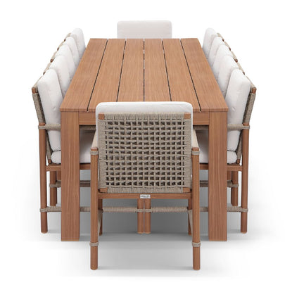 Entertainer 3.2m Outdoor Aluminium Dining Table with 12 Avery Rope Chairs