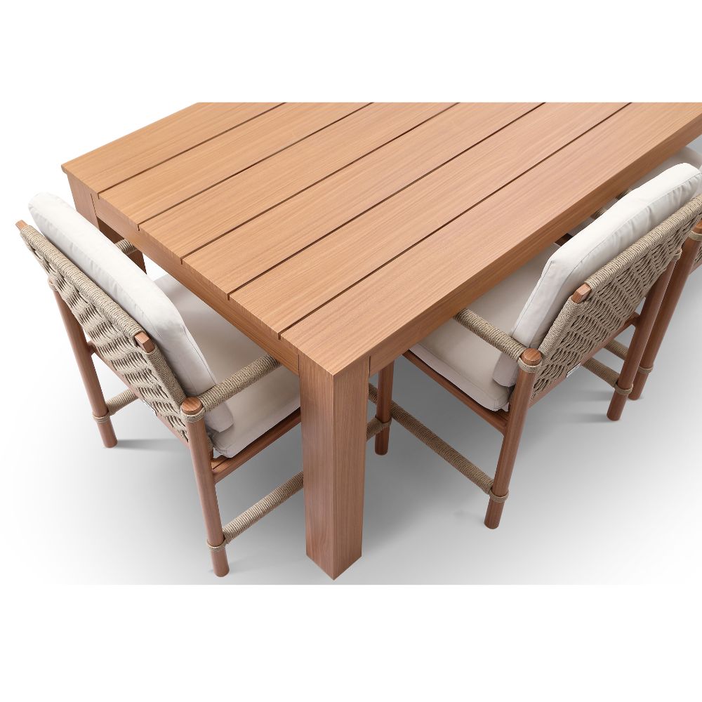 Entertainer 2.45m Outdoor Aluminium Dining Table with 8 Avery Rope Chairs