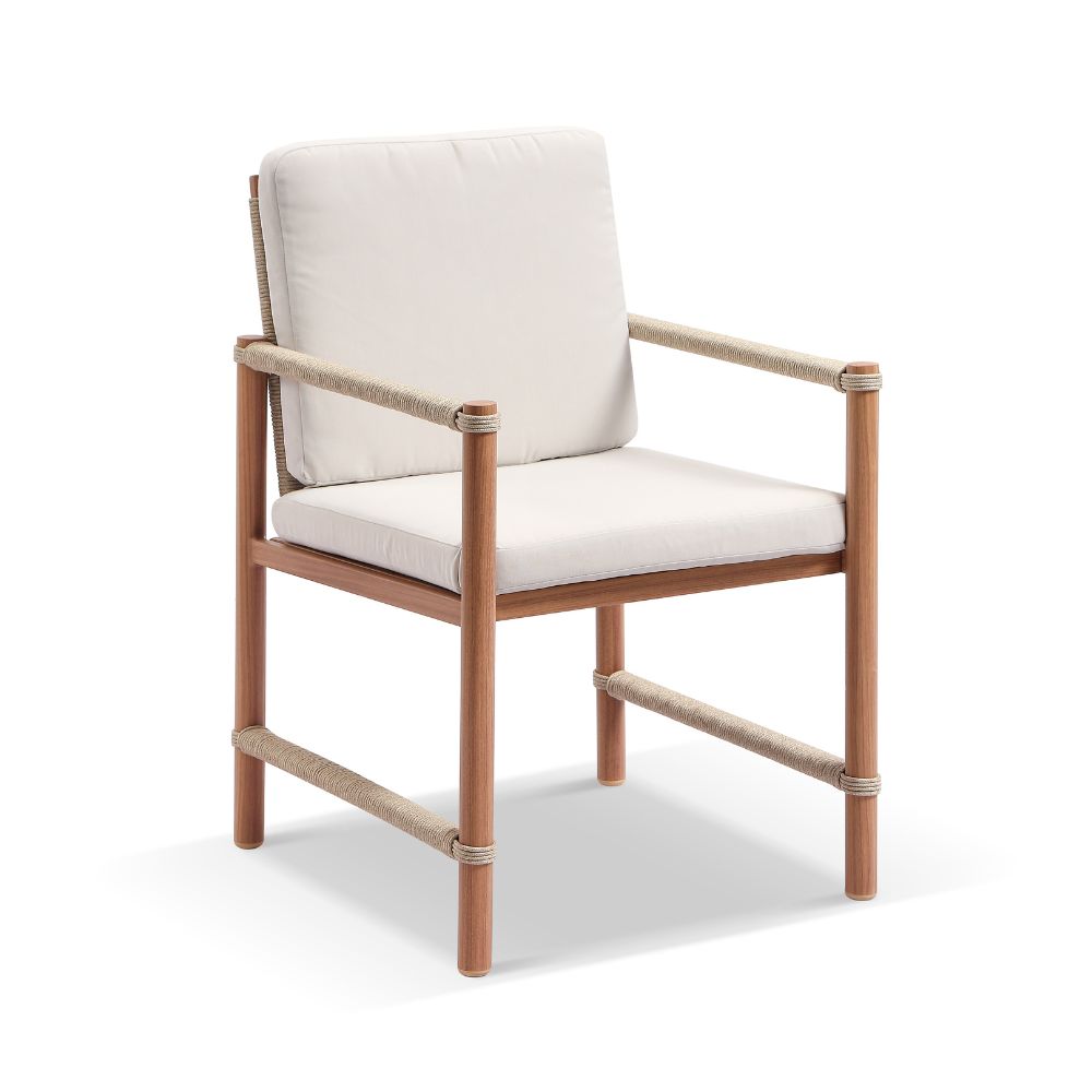 Avery Outdoor Aluminium and Rope Dining Chair