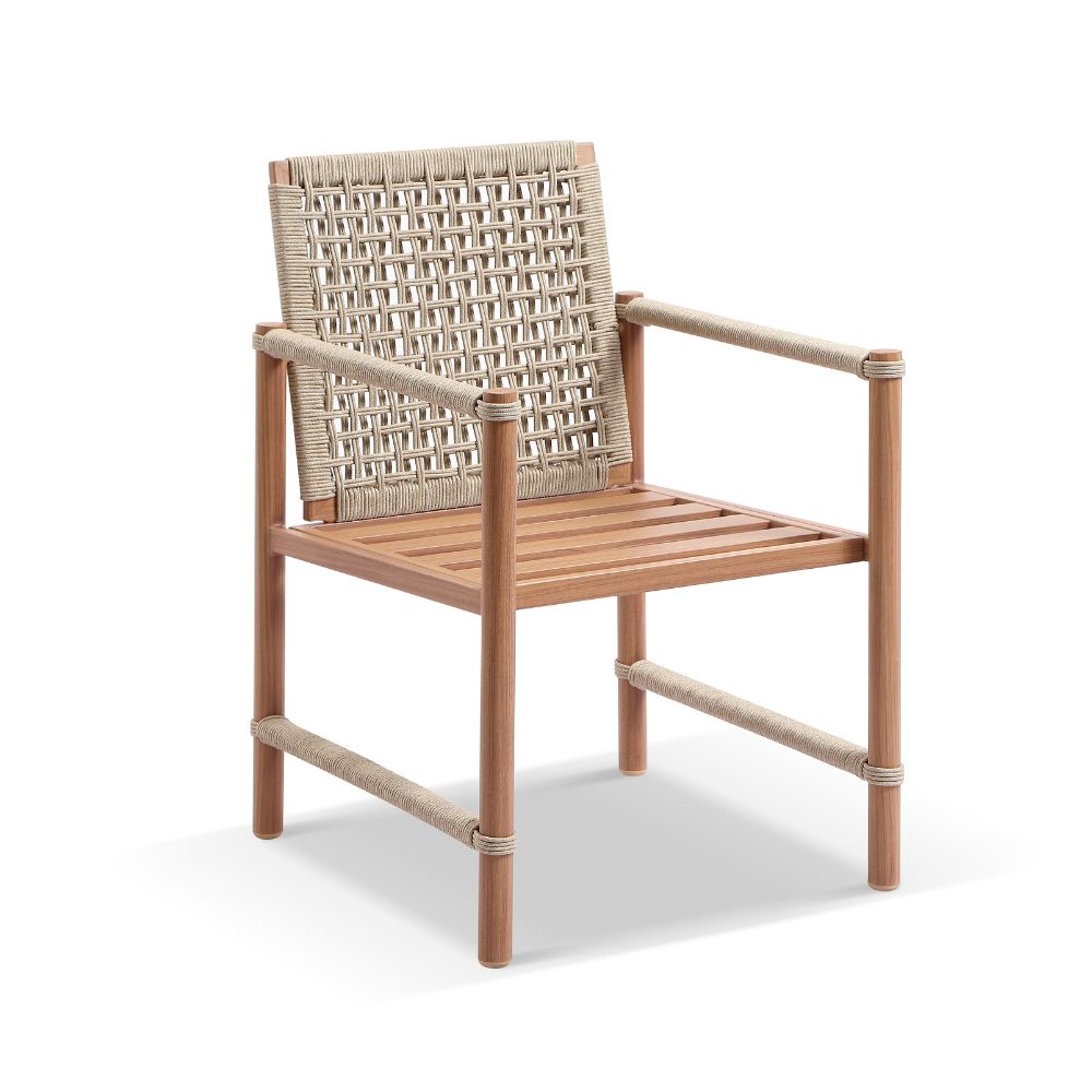 Avery Outdoor Aluminium and Rope Dining Chair