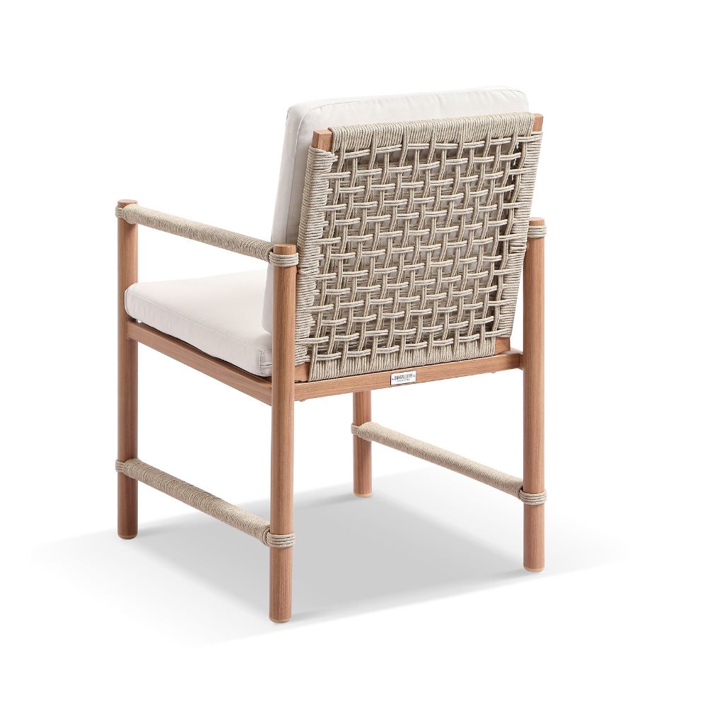 Avery Outdoor Aluminium and Rope Dining Chair