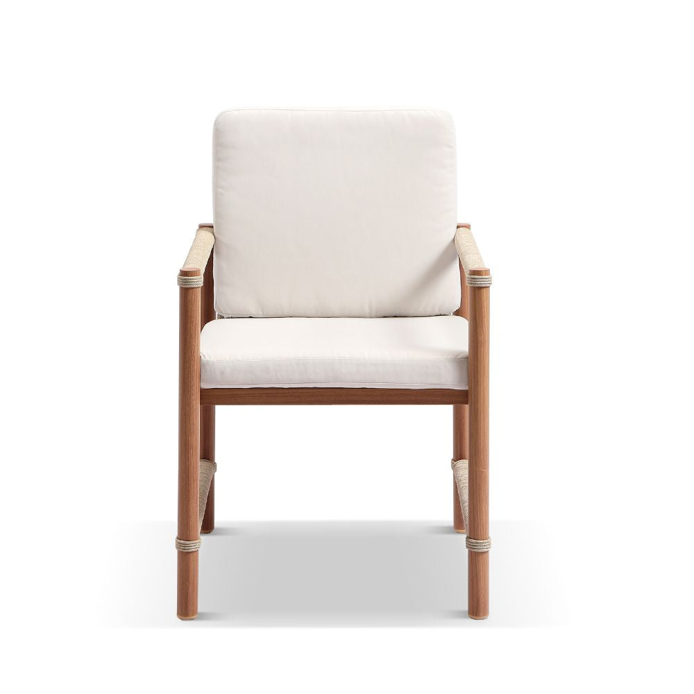 Avery Outdoor Aluminium and Rope Dining Chair