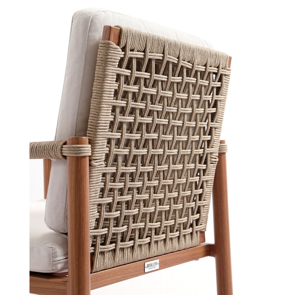Avery Outdoor Aluminium and Rope Dining Chair