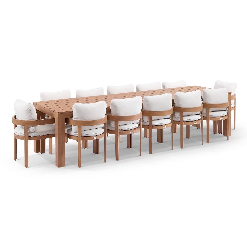 Entertainer 3.2m Outdoor Aluminium Dining Table with 12 Marlo Chairs