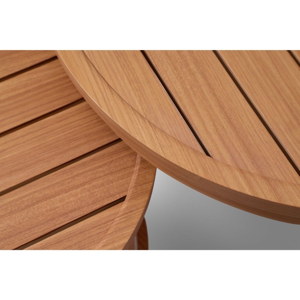 Marlo 3+1+1 Outdoor Aluminium Lounge With Coffee Table set in Cedar Look