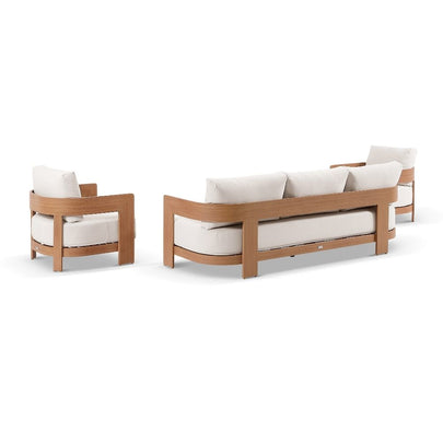 Marlo 3+1+1 Outdoor Aluminium Lounge With Coffee Table set in Cedar Look