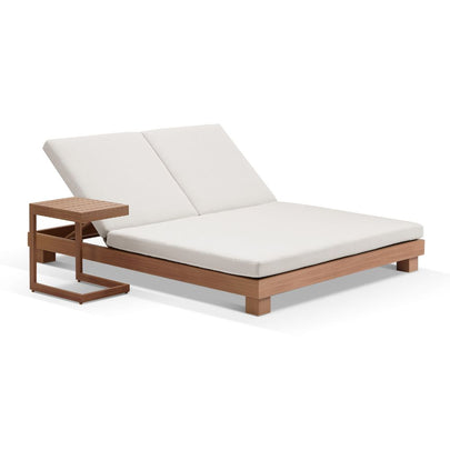 Santorini Aluminium Double Sun Lounge w/Santorini Side Table