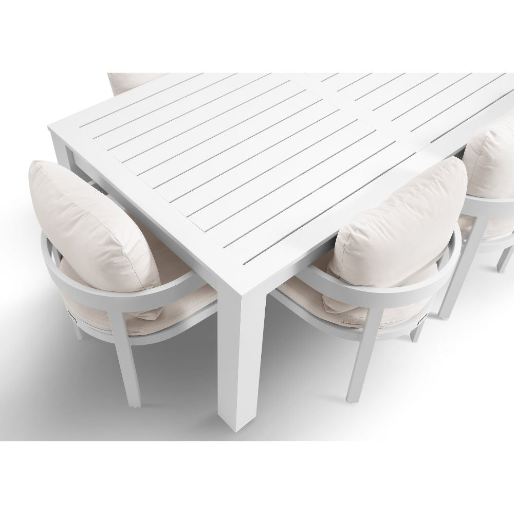Santorini 2.5m Outdoor Aluminium Dining Setting With 8x Marlo Chairs