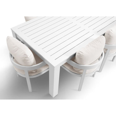 Santorini 2.5m Outdoor Aluminium Dining Setting With 8x Marlo Chairs