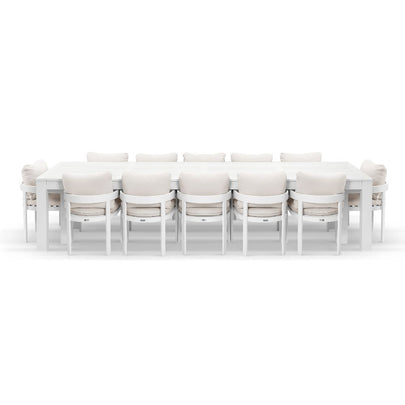 Santorini 3.55m Outdoor Aluminium Dining Setting With 12x Marlo Chairs