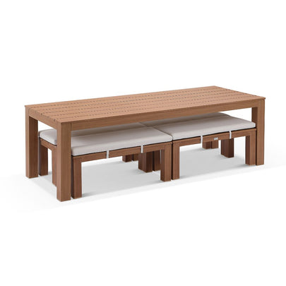 Entertainer 2.45cm Outdoor Aluminium Dining Table with Benches
