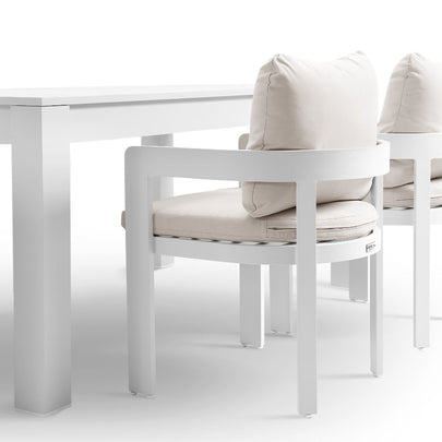 Santorini 2.5m Outdoor Aluminium Dining Setting With 8x Marlo Chairs