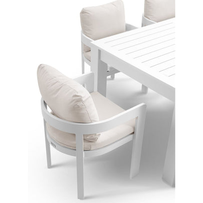 Santorini 2.5m Outdoor Aluminium Dining Setting With 8x Marlo Chairs