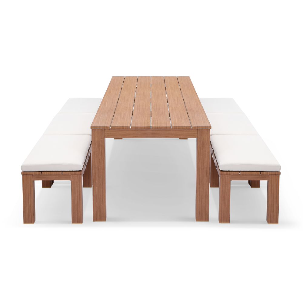 Entertainer 3.20cm Outdoor Aluminium Dining Table with Benches