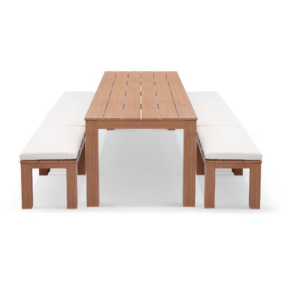 Entertainer 3.20cm Outdoor Aluminium Dining Table with Benches