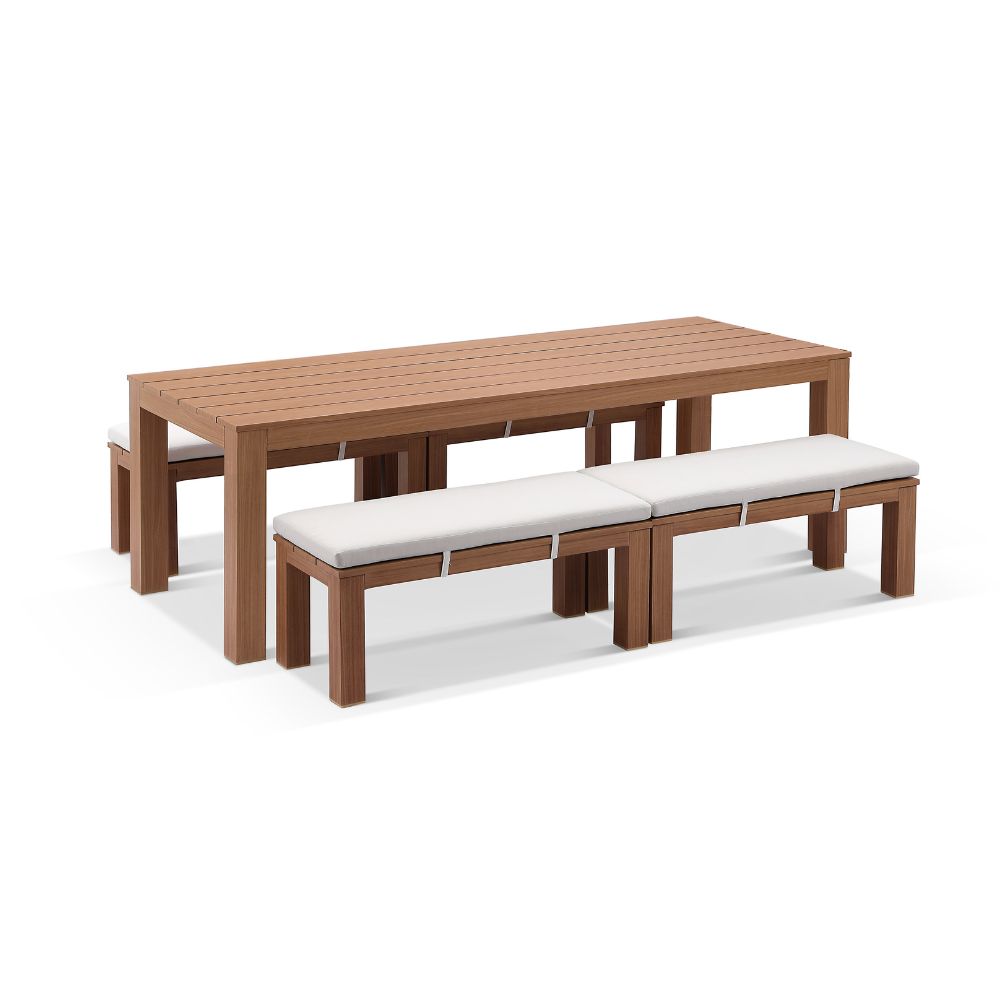 Entertainer 2.45cm Outdoor Aluminium Dining Table with Benches