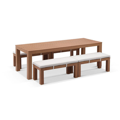 Entertainer 2.45cm Outdoor Aluminium Dining Table with Benches