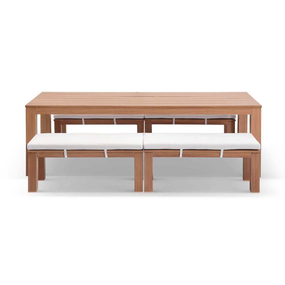 Entertainer 2.45cm Outdoor Aluminium Dining Table with Benches
