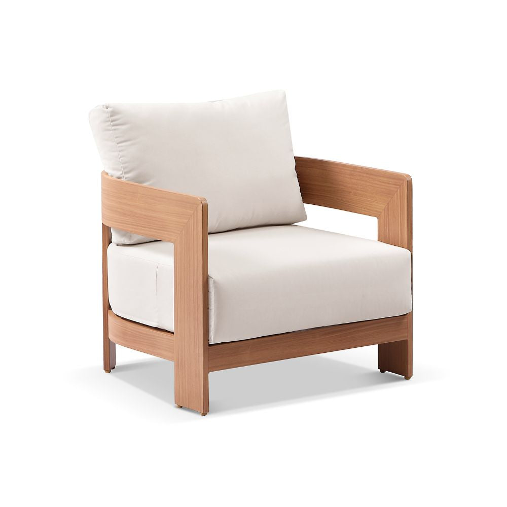 Marlo 3+1+1 Outdoor Aluminium Lounge With Coffee Table set in Cedar Look