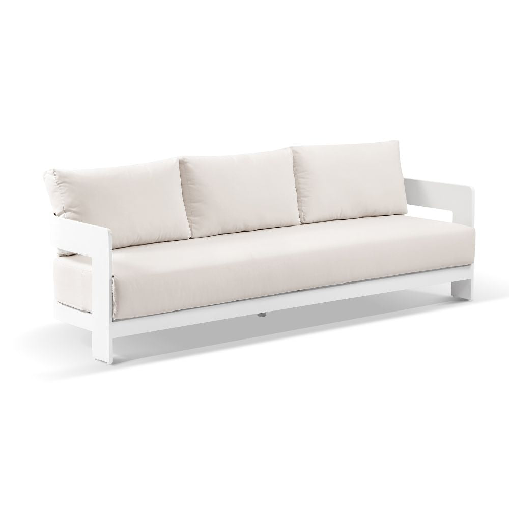 Marlo 3+1+1 Outdoor Aluminium Lounge With Coffee Table Set in White