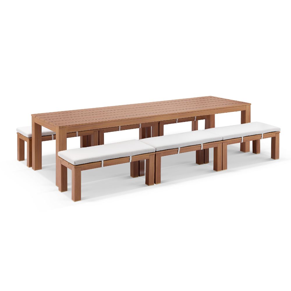 Entertainer 3.20cm Outdoor Aluminium Dining Table with Benches