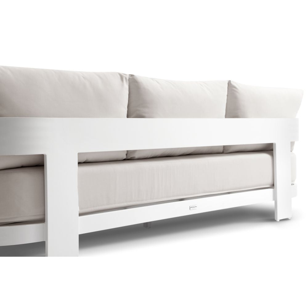 Marlo 3+1+1 Outdoor Aluminium Lounge With Coffee Table Set in White