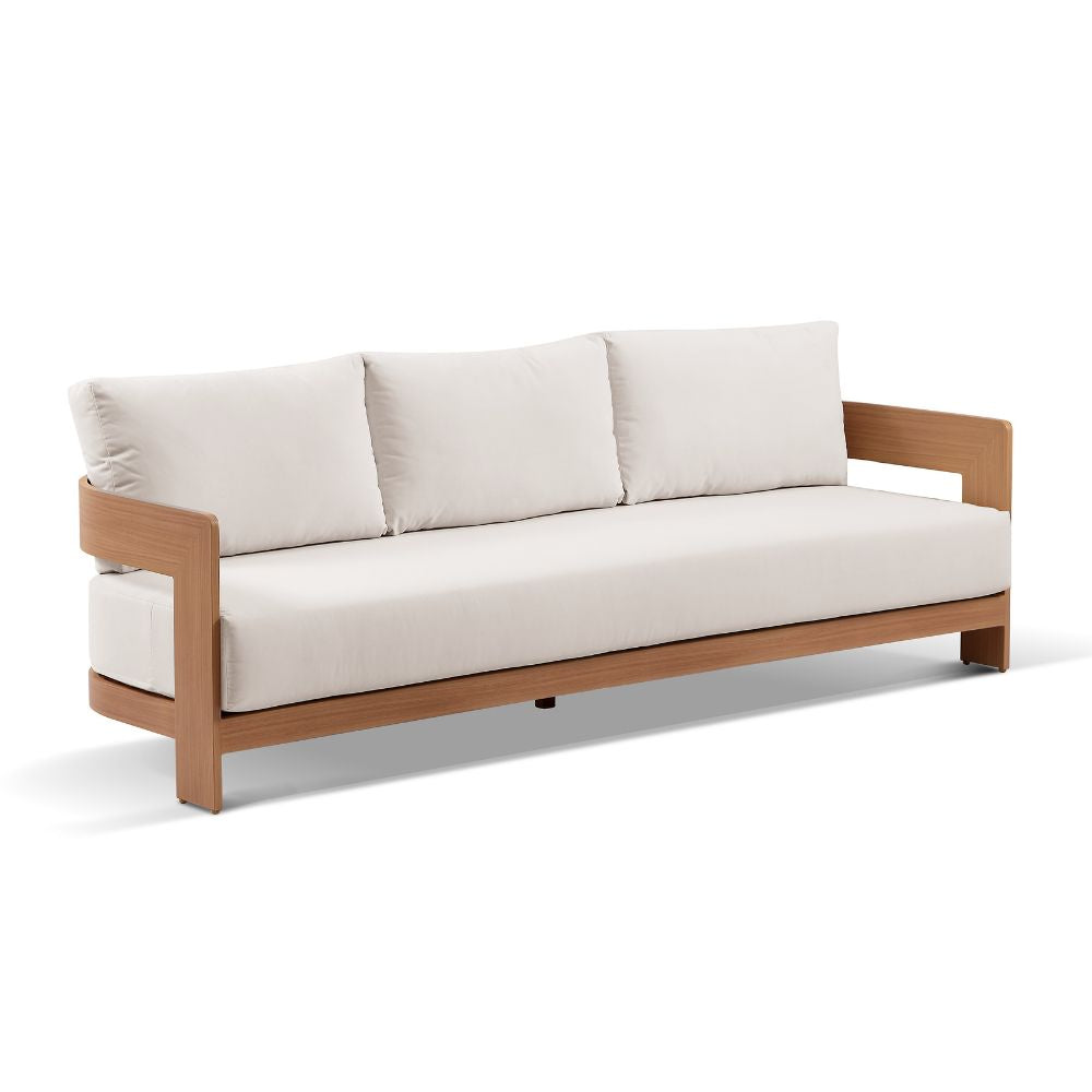 Marlo 3+1+1 Outdoor Aluminium Lounge With Coffee Table set in Cedar Look