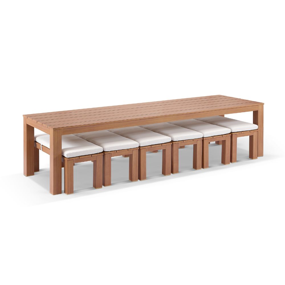 Entertainer 3.20cm Outdoor Aluminium Dining Table with Benches