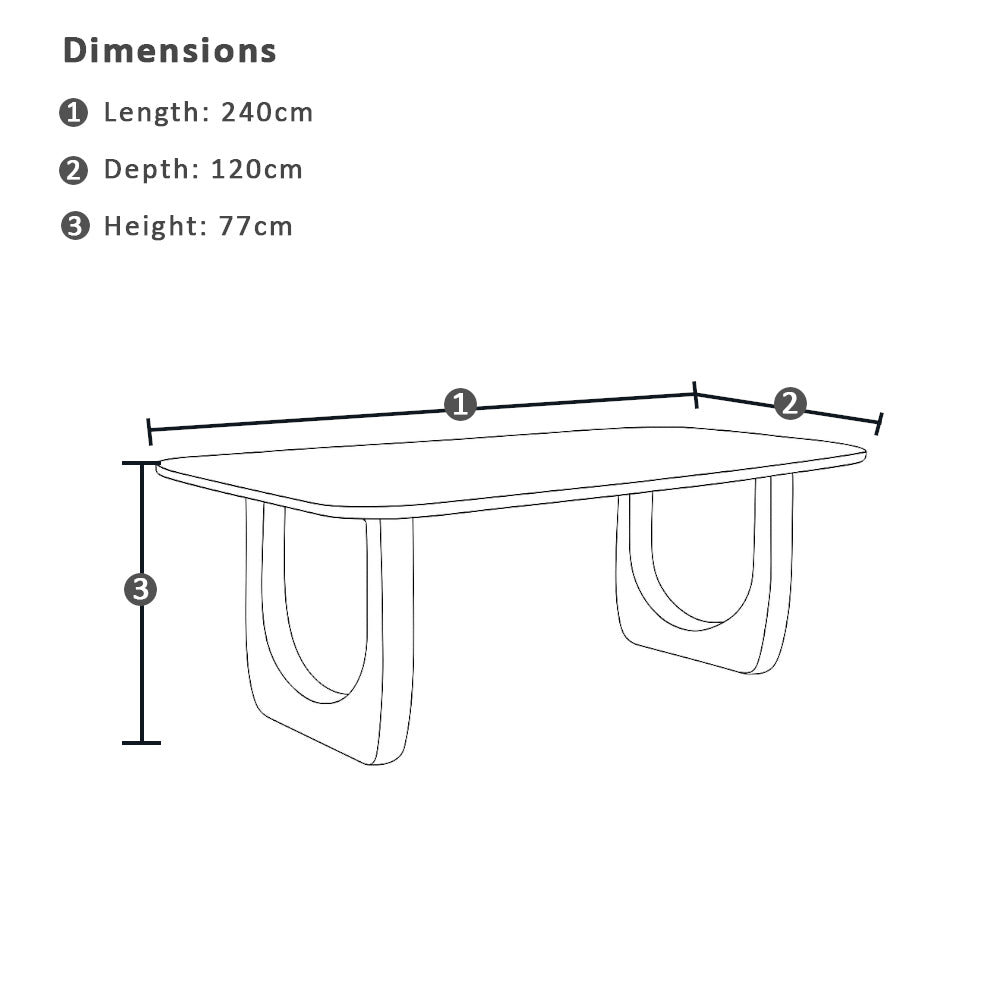 Vincentia Indoor 2.4m Timber Rectangle Dining Table with Bench Seats