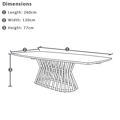 Waverley 2.6m Indoor Outdoor Concrete Look Dining Set with 10 Kotara Chairs