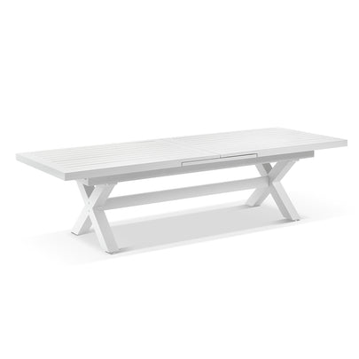 Austin Outdoor 3m - 3.8m Extension Aluminium Table with 12 Hugo Rope Dining Chairs