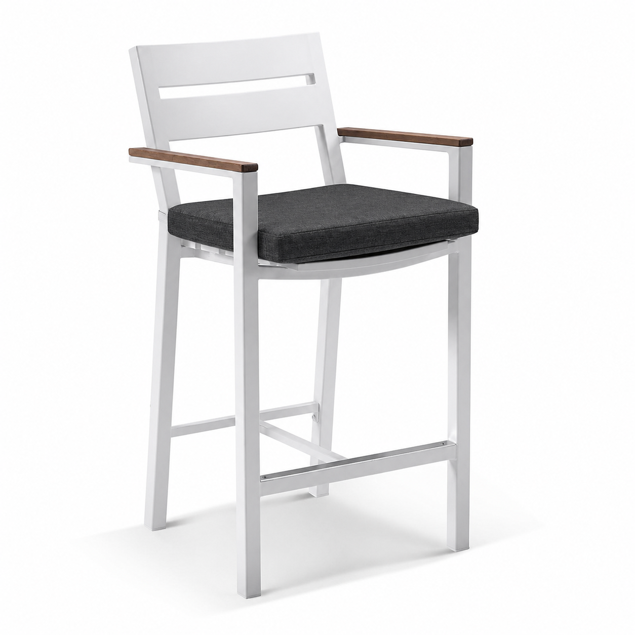 Capri Outdoor Aluminium and Teak Timber Bar Stool