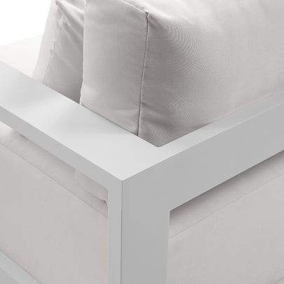 Whitehaven 2+1+1 Outdoor Aluminium Lounge Set with Sunbrella Cushions with Santorini Coffee Table