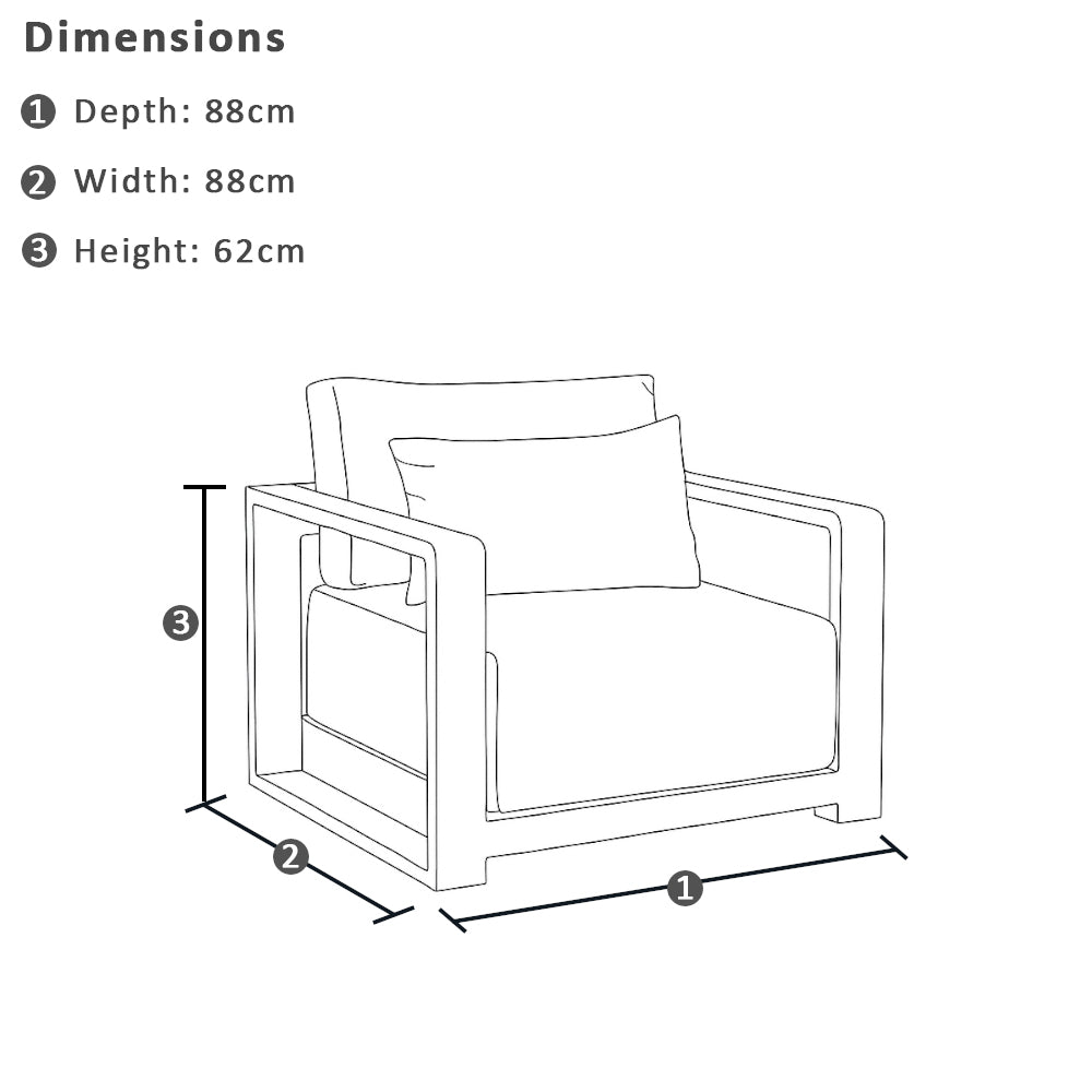 Whitehaven 2+1+1 Seater Outdoor Aluminium Lounge Set with Santorini Coffee Table