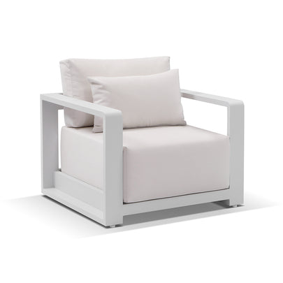 Whitehaven 3+2+1 Outdoor Aluminium Lounge with Sunbrella Cushions with Hugo Coffee Table Set